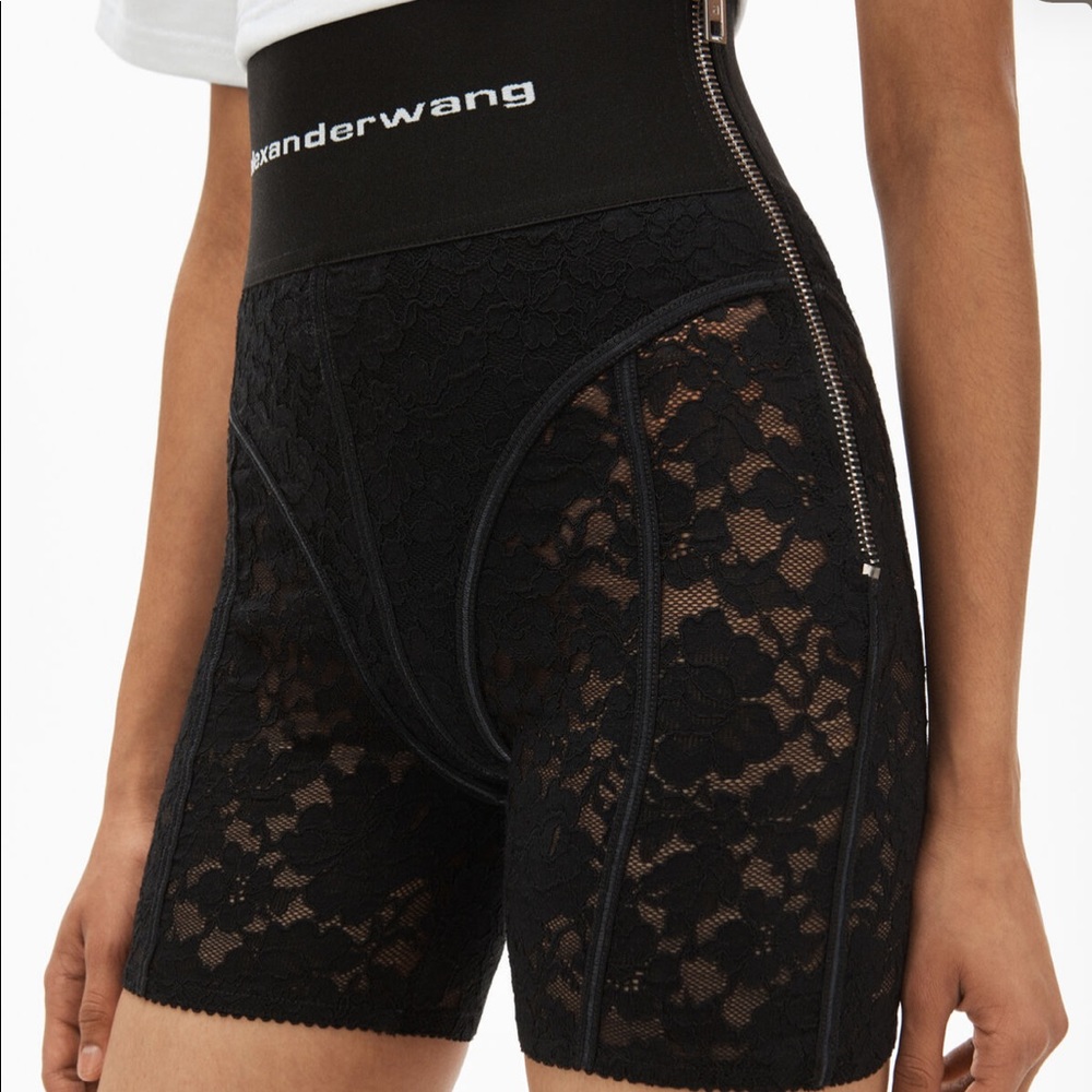 Logo elastic waist lace bike short